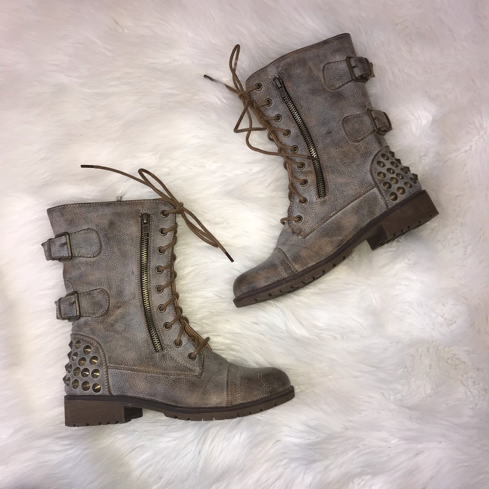 NWOT Studded Combat Boots